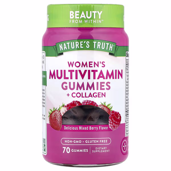 Nature's Truth, Women's Multivitamin Gummies + Collagen, Delicious Mixed Berry, 70 Gummies