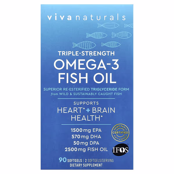 Viva Naturals, Omega-3 Fish Oil, Triple Strength, 2,500 mg, 90 Softgels
