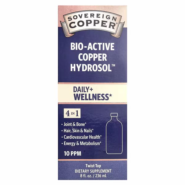 Sovereign Silver, Bio-Active Copper Hydrosol™, 10 PPM, 8 fl oz (236 ml)