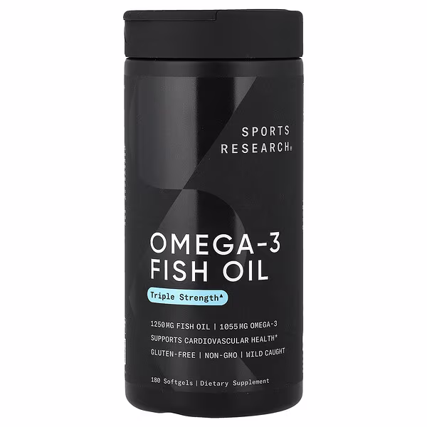 Sports Research, Omega-3 Fish Oil, Triple Strength, 180 Softgels