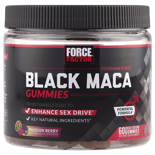 Force Factor, Fundamentals, Black Maca Gummies, Passion Berry, 60 Gummies