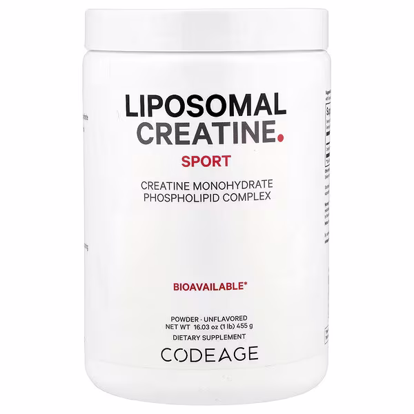 Codeage, Sport, Liposomal Creatine Powder, Unflavored, 1 lb (455 g)
