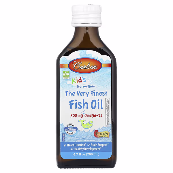 Carlson, Kid's, Norwegian, The Very Finest Fish Oil, Just Peachie, 800 mg, 6.7 fl oz (200 ml)