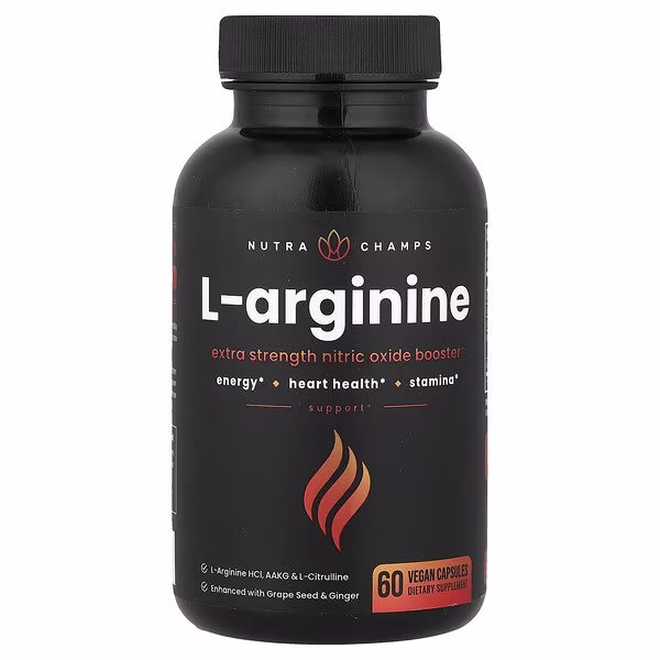 NutraChamps, L-Arginine, 60 Vegan Capsules