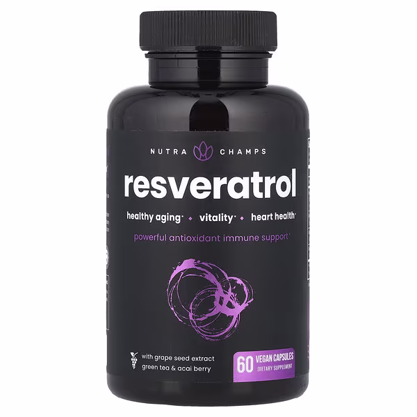 NutraChamps, Resveratrol, 60 Vegan Capsules
