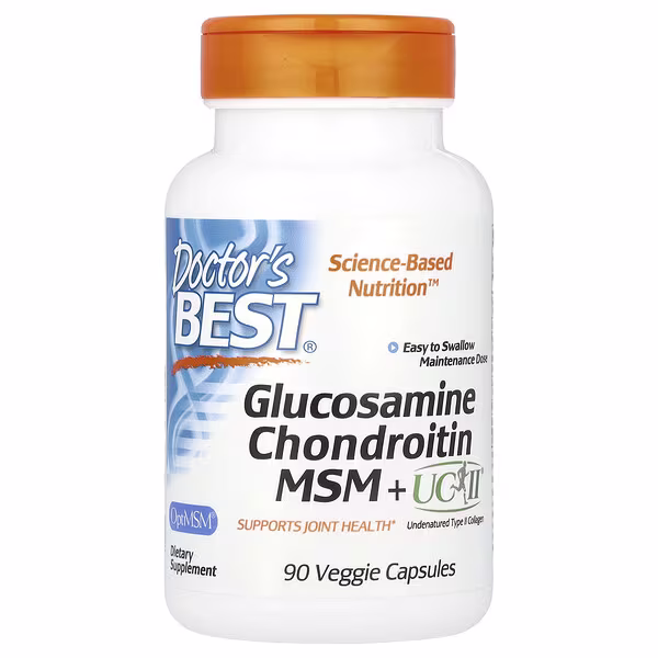 Doctor's Best, Glucosamine Chondroitin, MSM + UCII®, 90 Veggie Capsule