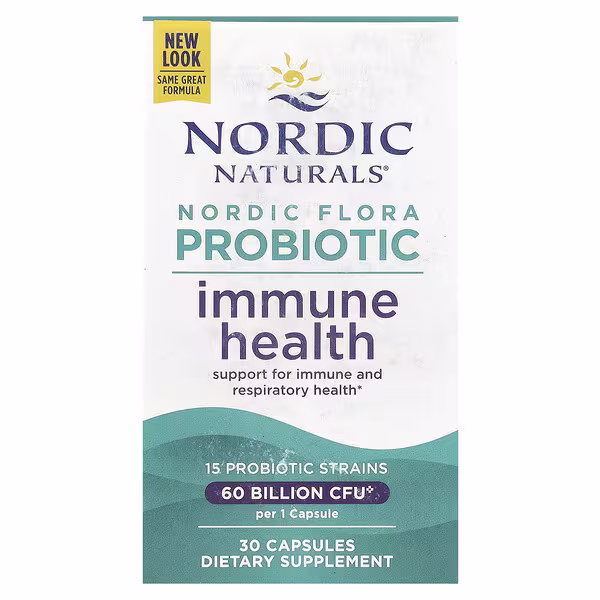 Nordic Naturals, Nordic Flora Probiotic, Immune Health, 60 Billion CFU, 30 Capsules