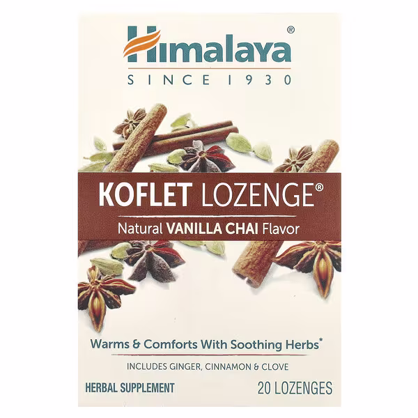 Himalaya, Koflet Lozenge®, Natural Vanilla Chai, 20 Lozenges