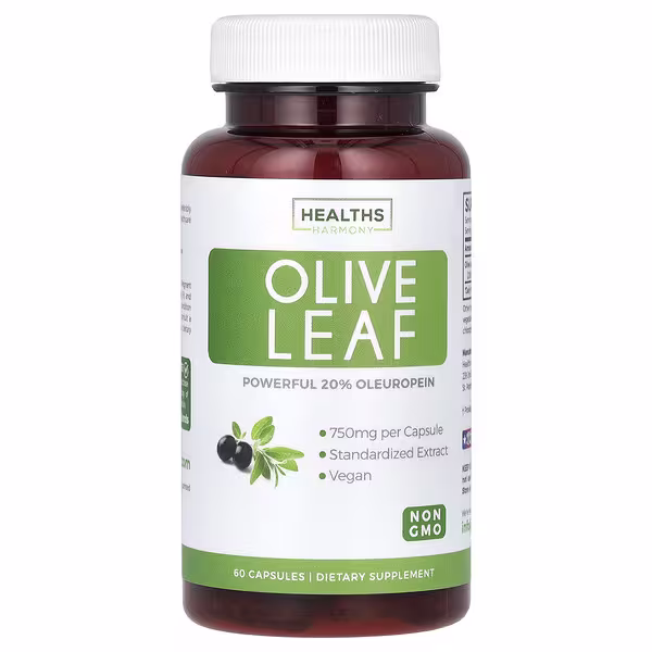 Healths Harmony, Olive Leaf, 750 mg, 60 Capsules