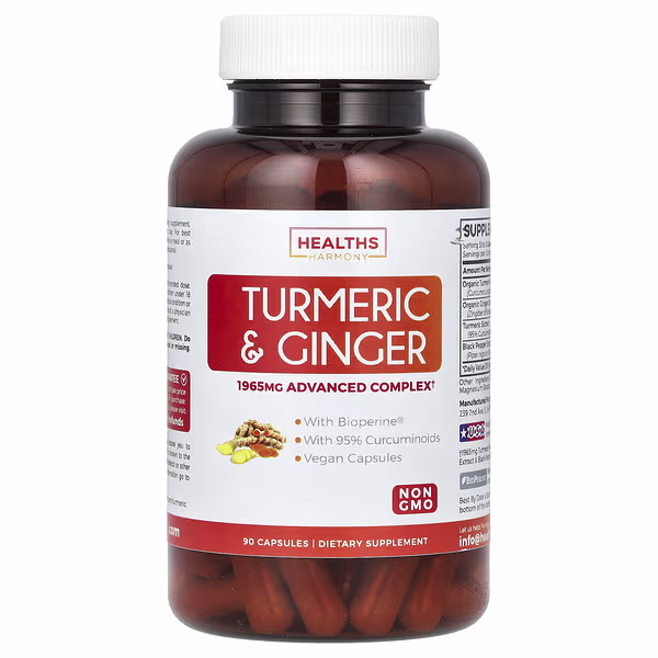 Healths Harmony, Turmeric & Ginger, 90 Capsules