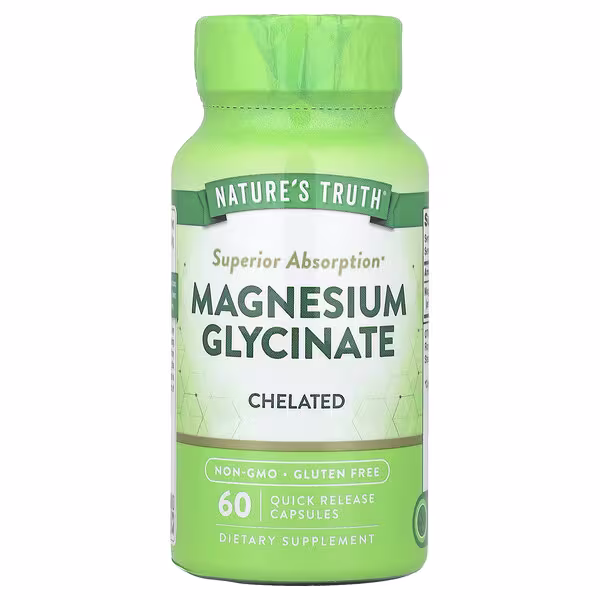 Nature's Truth, Magnesium Glycinate, Chelated, 60 Quick Release Capsules (100 mg per Capsule)