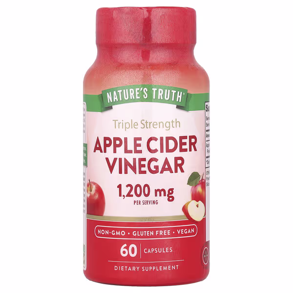 Nature's Truth, Triple Strength Apple Cider Vinegar, 60 Capsules (600 mg per Capsule)