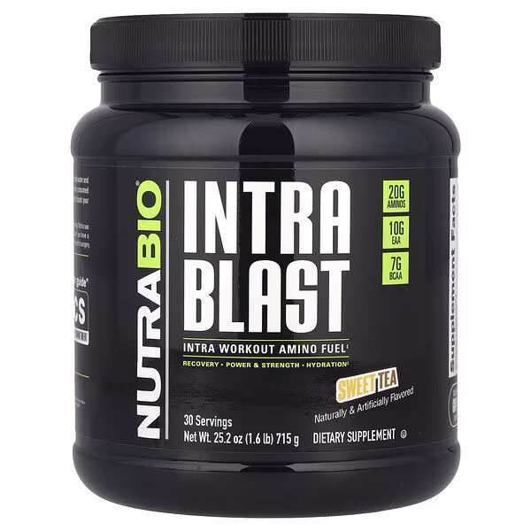 NutraBio, Intra Blast, Intra Workout Amino Fuel, Sweet Tea, 1.6 lb (715 g)