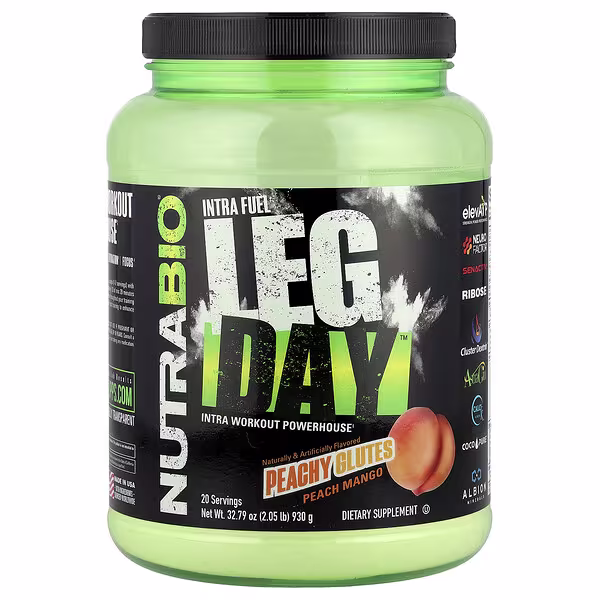 NutraBio, Intra Fuel Leg Day™, Peachy Glutes Peach Mango, 2.05 lb (930 g)