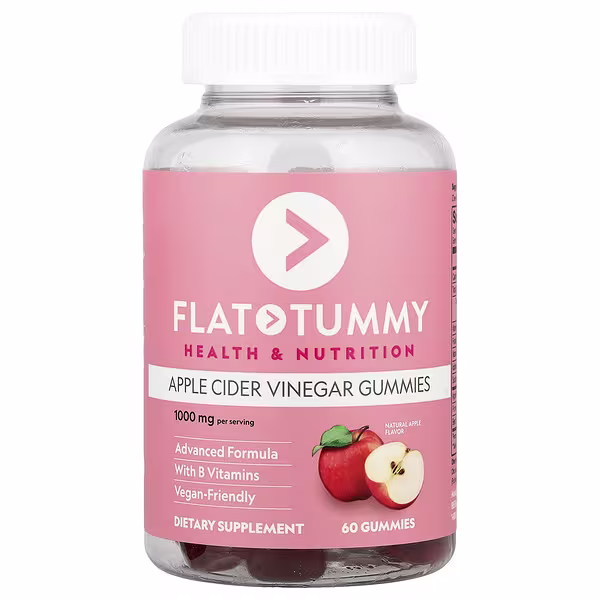 Flat Tummy, Apple Cider Vinegar Gummies, Natural Apple, 60 Gummies