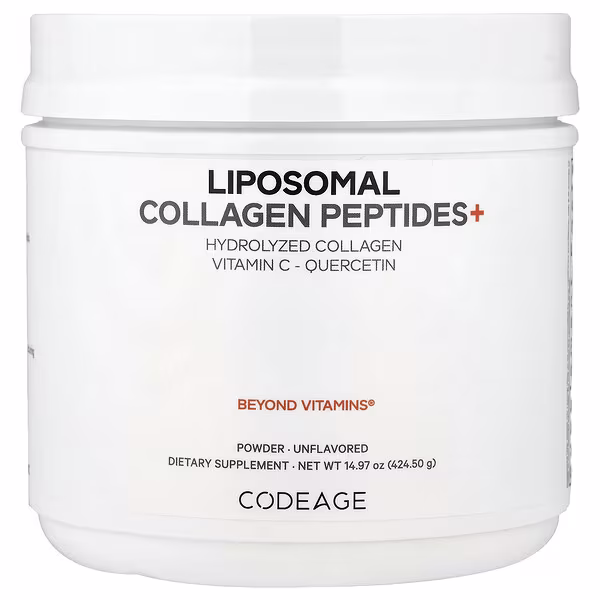 Codeage, Liposomal Collagen Peptides+ Powder, Unflavored, 14.97 oz (424.5 g)
