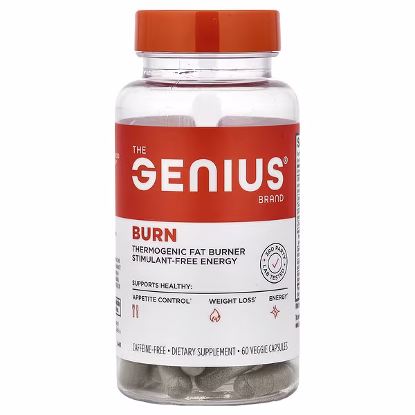 The Genius Brand, Burn, Caffeine-Free, 60 Veggie Capsules