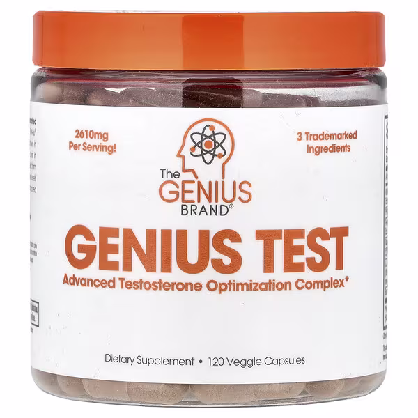 The Genius Brand, Genius Test, Advanced Testosterone Optimization Complex, 120 Veggie Capsules