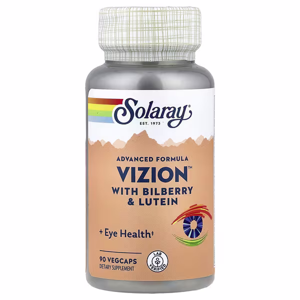 Solaray, Advanced Formula Vizion™ with Bilberry & Lutein, 90 VegCaps