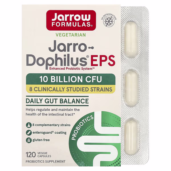 Jarrow Formulas, Jarro-Dophilus® EPS, 120 Veggie Caps (5 Billion CFU per Capsule)