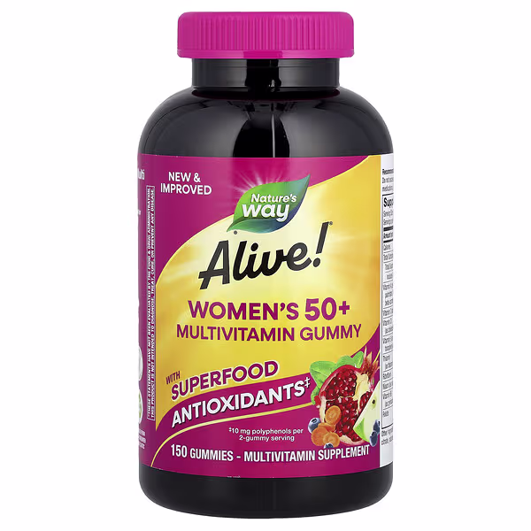 Nature's Way, Alive!® Women's 50+ Multivitamin Gummy, Mixed Berry, 150 Gummies