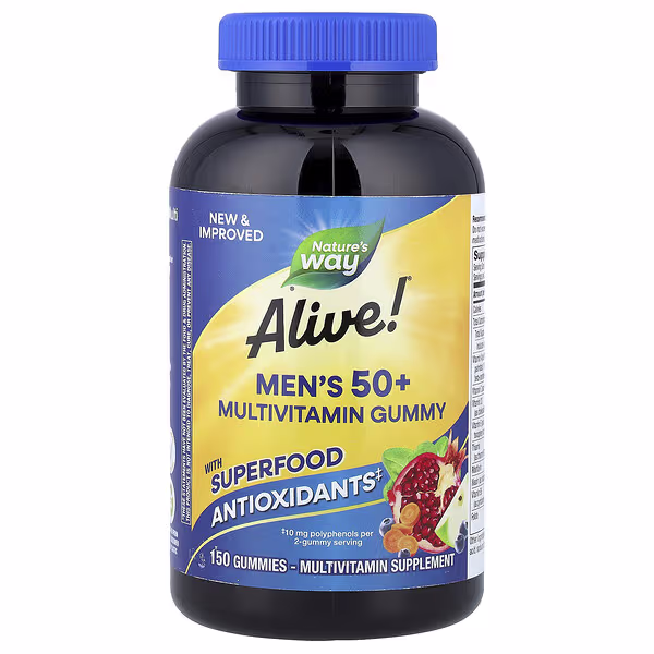 Nature's Way, Alive!® Men's 50+ Multivitamin Gummy, Fruit, 150 Gummies