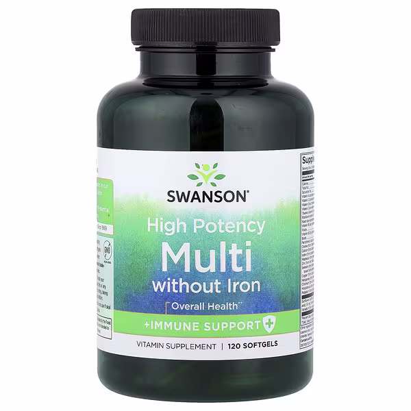 Swanson, Multi without Iron + Immune Support, High Potency, 120 Softgels