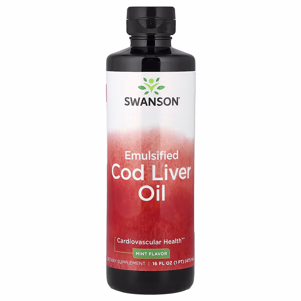 Swanson, Emulsified Cod Liver Oil, Mint, 16 fl oz (473 ml)