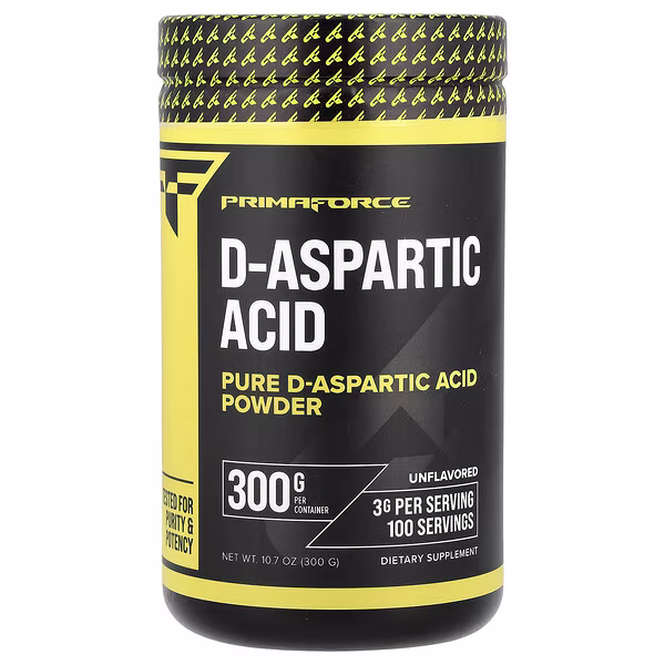 Primaforce, D-Aspartic Acid Powder, Unflavored, 10.7 oz (300 g)