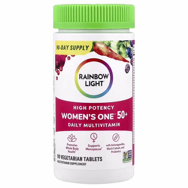 Rainbow Light, Women's One™ 50+ Daily Multivitamin, High Potency, 90 Vegetarian Tablets