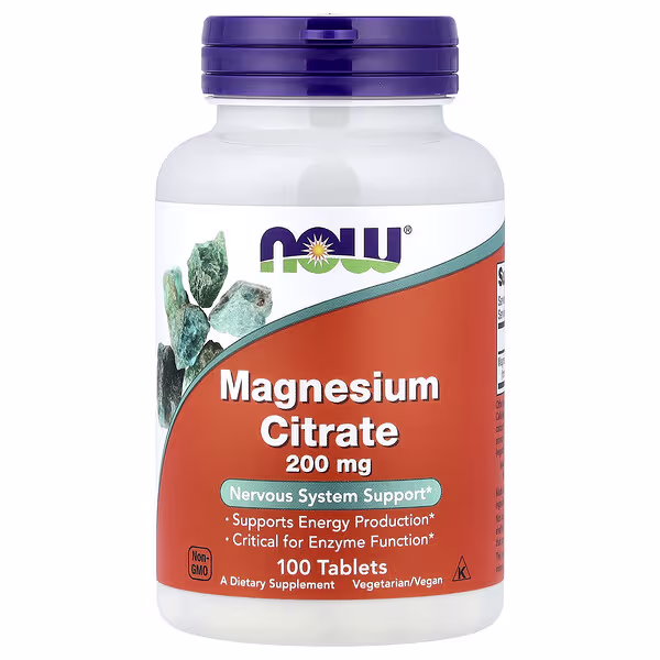 NOW Foods, Magnesium Citrate, 100 Tablets (200 mg per Tablet)