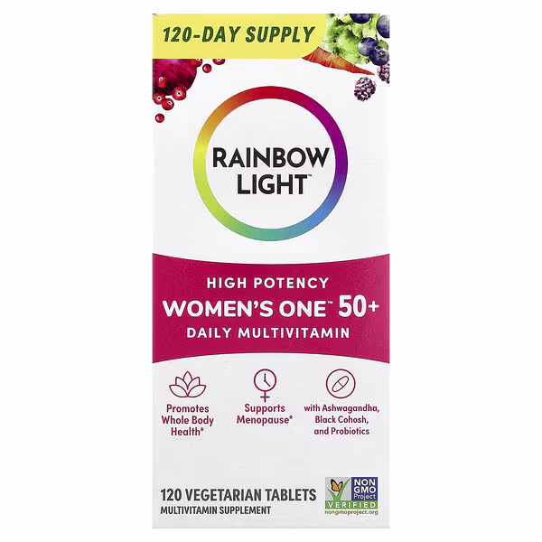 Rainbow Light, Women's One™ 50+ Daily Multivitamin, High Potency, 120 Vegetarian Tablets