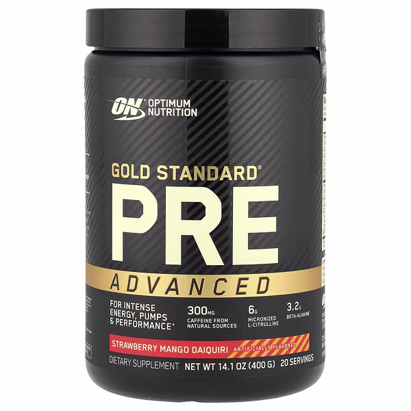 Optimum Nutrition, Gold Standard® Pre Advanced, Strawberry Mango Daiquiri, 14.1 oz (400 g)