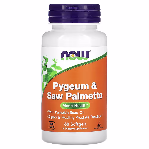NOW Foods, Pygeum & Saw Palmetto, 60 Softgels