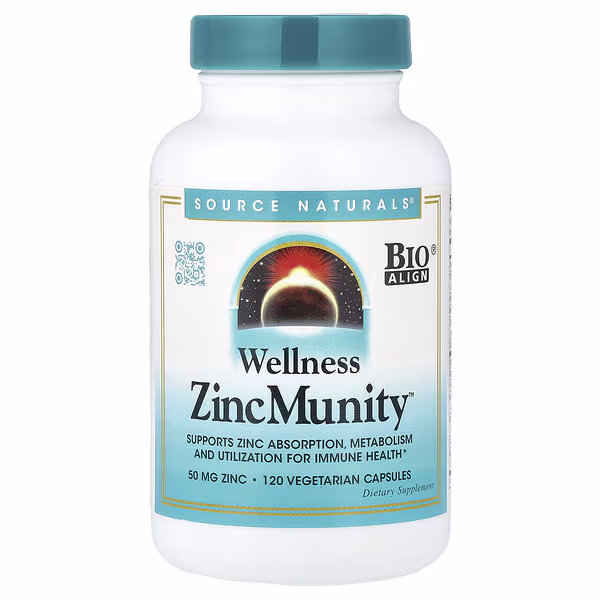 Source Naturals, Wellness ZincMunity™, 120 Vegetarian Capsules