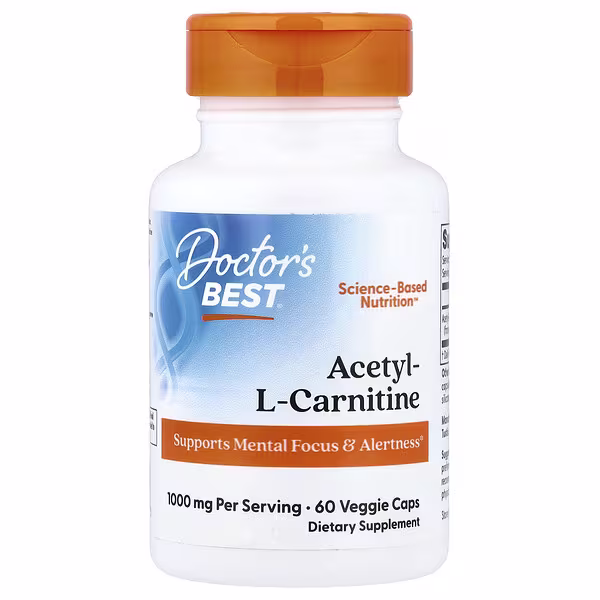 Doctor's Best, Acetyl-L-Carnitine, 60 Veggie Caps (500 mg Per capsule)