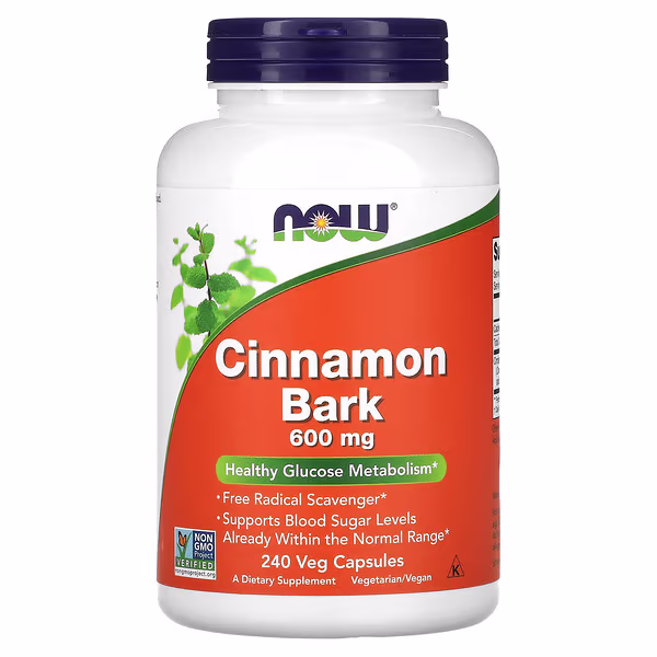 NOW Foods, Cinnamon Bark, 600 mg, 240 Veg Capsules