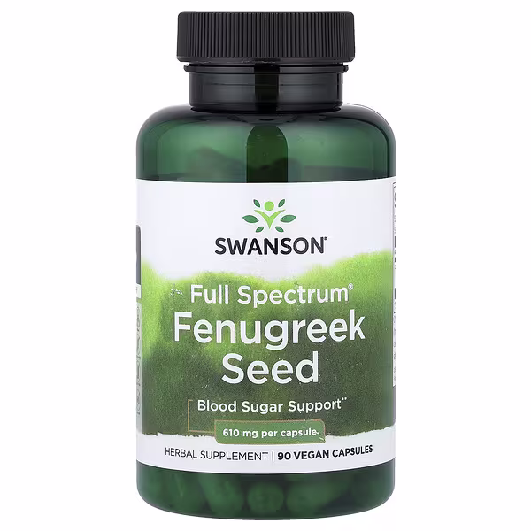 Swanson, Full Spectrum® Fenugreek Seed, 90 Vegan Capsules (610 mg per Capsule)