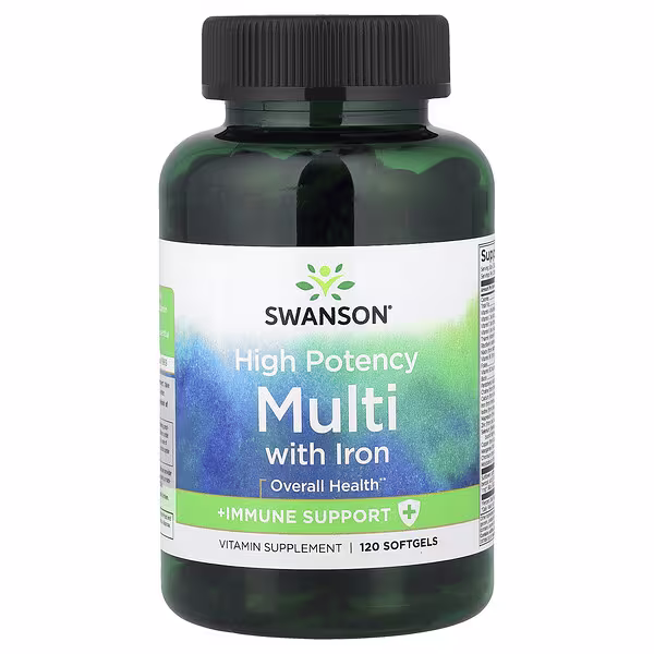 Swanson, Multi With Iron, High Potency, 120 Softgels
