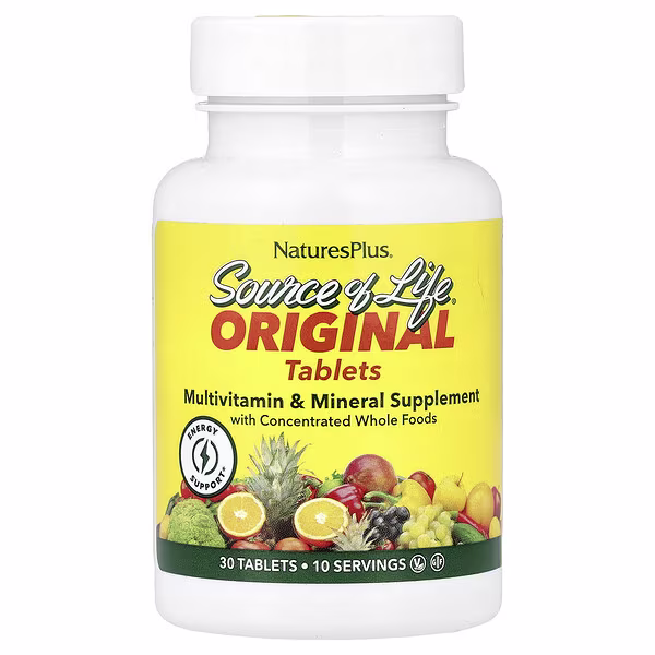 NaturesPlus, Source of Life®, Original Tablets, Multivitamin & Mineral Supplement, 30 Tablets