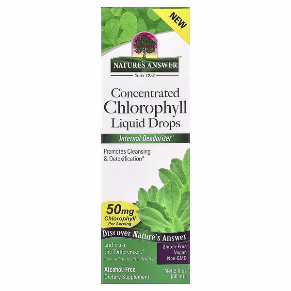 Nature's Answer, Concentrated Chlorophyll Liquid Drops, Alcohol-Free, 2 fl oz (60 ml)
