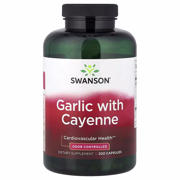 Swanson, Garlic with Cayenne , 200 Capsules