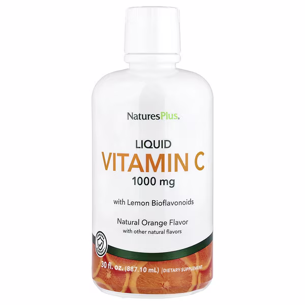 NaturesPlus, Liquid Vitamin C With Lemon Bioflavonoids, Natural Orange, 30 fl oz (887.10 ml)