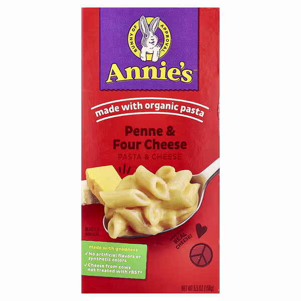 Annie's Homegrown, Pasta & Cheese, Penne & Four Cheese, 5.5 oz (156 g)