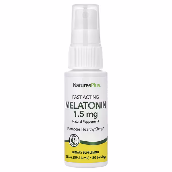 NaturesPlus, Fast Acting Melatonin, Natural Peppermint, 2 fl oz (59.14 ml)