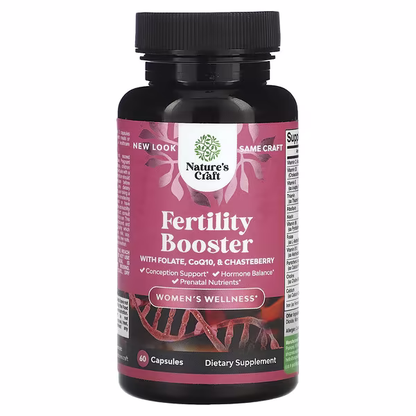 Nature's Craft, Women's Wellness, Fertility Booster with Folate, CoQ10, & Chasteberry, 60 Capsules
