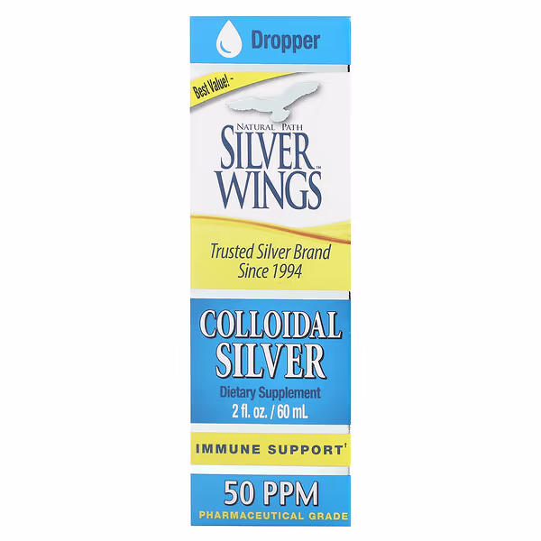 Natural Path Silver Wings, Colloidal Silver, 50 PPM, 2 fl oz (60 ml)