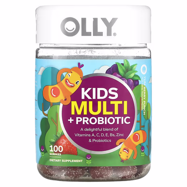 OLLY, Kids Multi + Probiotic, Yum Berry Punch, 100 Gummies