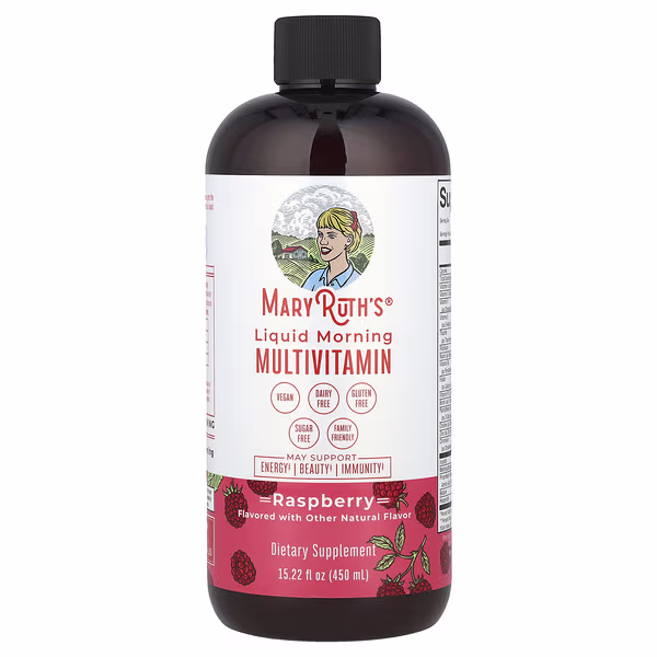 MaryRuth's, Liquid Morning Multivitamin, Raspberry, 15.22 fl oz (450 ml)