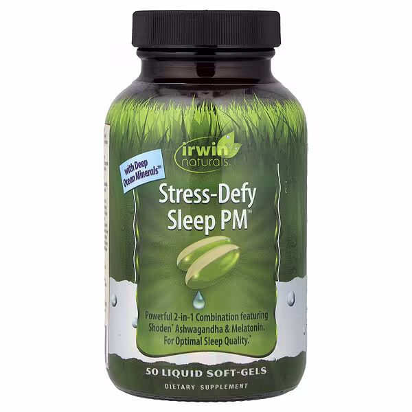 Irwin Naturals, Stress-Defy Sleep PM™, 50 Liquid Soft-Gels